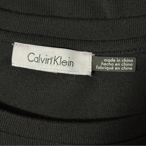 Calvin Klein | Women’s Black Bell Sleeve Round Neck Stretch Blouse Top Size L - Picture 6 of 9